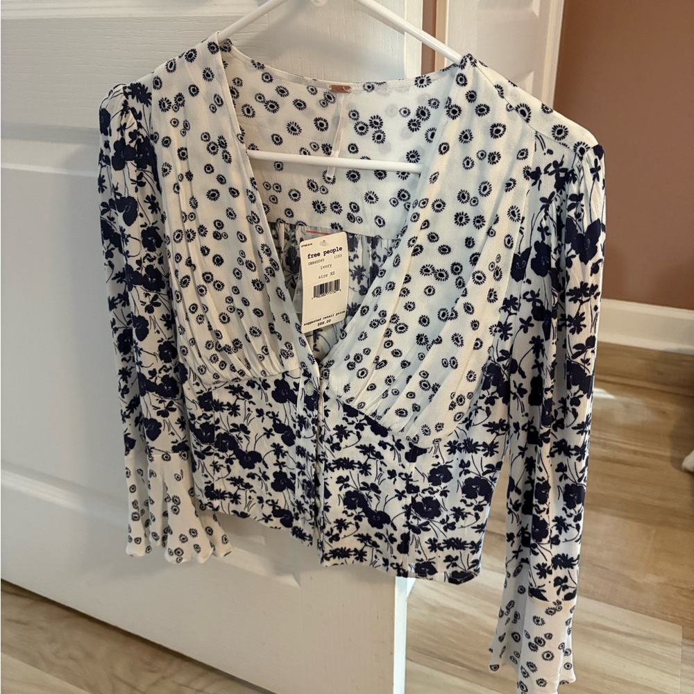 Floral V-Neck Women's Top